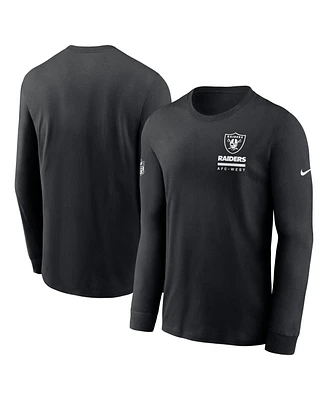 Nike Men's Black Las Vegas Raiders Sideline Performance Long Sleeve T-Shirt