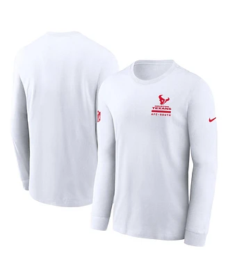Nike Men's White Houston Texans Sideline Performance Long Sleeve T-Shirt