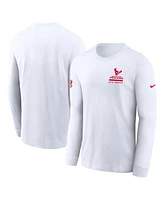 Nike Men's White Houston Texans Sideline Performance Long Sleeve T-Shirt