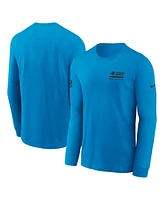 Nike Men's Blue Carolina Panthers Sideline Performance Long Sleeve T-Shirt