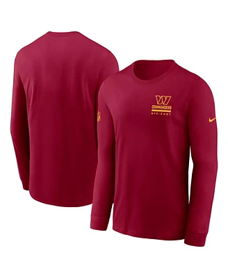 Nike Men's Burgundy Washington Commanders Sideline Performance Long Sleeve T-Shirt