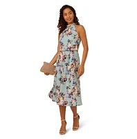 Adrianna Papell Women's Halter Chiffon Midi Dress