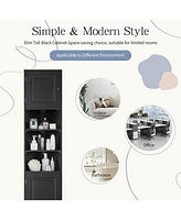 Casainc 66.9"H Tall Corner Cabinet with 2 Doors, Adjustable Shelves