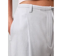 Calvin Klein Women's Linen Blend Wide-Leg Pants