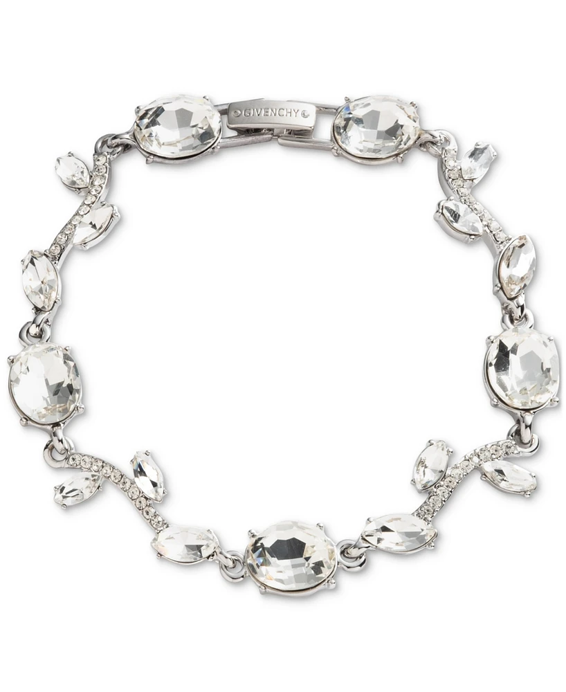 Givenchy Silver Tone Crystal Stone Viney Flex Bracelet