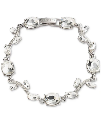 Givenchy Silver Tone Crystal Stone Viney Flex Bracelet