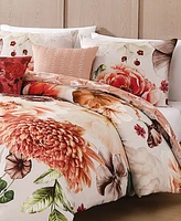 Bebejan Hazy Blossom 100% Cotton Sateen 5 Piece King Size Reversible Comforter Set