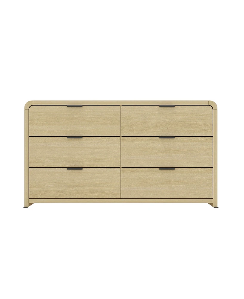 Manhattan Comfort 60" Medium Density Fiberboard Grace Modern 6-Drawer Double Dresser