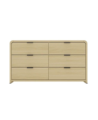 Manhattan Comfort 60" Medium Density Fiberboard Grace Modern 6-Drawer Double Dresser
