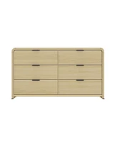 Manhattan Comfort 60" Medium Density Fiberboard Grace Modern 6-Drawer Double Dresser