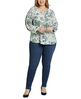 Nydj Plus Paulina Peasant Blouse Long Sleeve Top