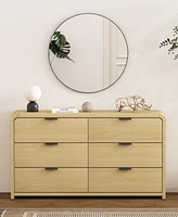 Manhattan Comfort 60" Medium Density Fiberboard Grace Modern 6-Drawer Double Dresser
