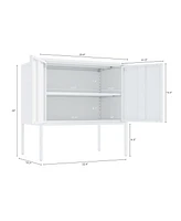 Manhattan Comfort 23.6" Steel Ava Modern 2-Shelf Accent Cabinet