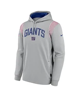 Nike Men's Gray New York Giants Sideline Athletic Stack Performance Pullover Hoodie