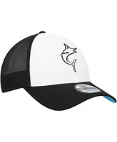New Era Men's Black/White Miami Marlins 2023 On-Field Batting Practice 39THIRTY Flex Hat