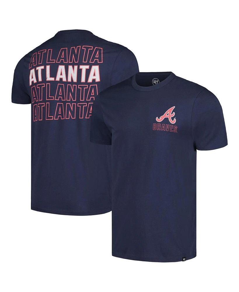 '47 Men's Navy Atlanta Braves Hang Back Franklin T-Shirt