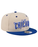 New Era Men's Cream/Royal Chicago Cubs Team Art 9FIFTY Snapback Hat