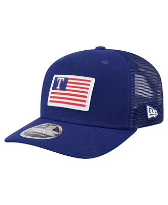 New Era Men's Royal Texas Rangers Flag 9SEVENTY Coolera Stretch-Snap Hat