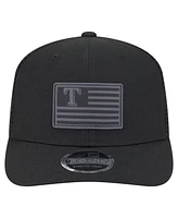 New Era Men's Black Texas Rangers Tonal Flag 9SEVENTY Stretch-Snap Hat