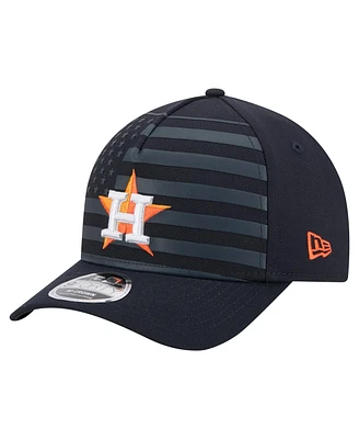 New Era Men's Navy Houston Astros American Flag 9FORTY M-Crown A-Frame Adjustable Hat