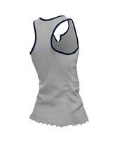 New Era Women's Silver Dallas Cowboys Lettuce Hem Notch Neck Tri-Blend Tank Top