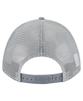 New Era Men's Gray New York Jets Domain A-Frame Trucker 9FORTY Adjustable Hat