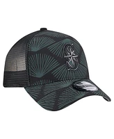 New Era Men's Black Seattle Mariners 9FORTY A-Frame Trucker Adjustable Hat