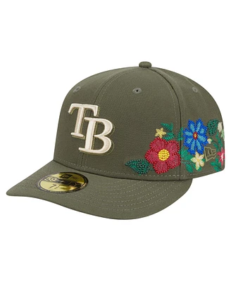 New Era Men's Olive Tampa Bay Rays Tonal Florals 59FIFTY Fitted Hat
