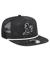 New Era Men's Black Athletics Gummy Golfer Trucker Adjustable Hat