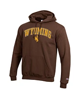 Champion Men's Brown Wyoming Cowboys Arch Over Logo Pullover Hoodie Sweatshirt