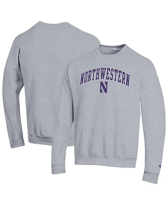 Champion Men's Heather Gray Northwestern Wildcats Arch Over Logo Pullover Sweatshirt