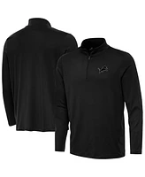 Antigua Men's Black Detroit Lions Reprocess Quarter-Zip Sweatshirt