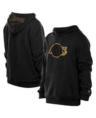 New Era Men's Black Los Angeles Lakers Tonal Color Pop Premium Pullover Hoodie
