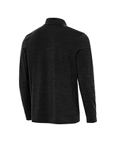 Antigua Men's Heather Black Clemson Tigers Golfer Bright Quarter-Zip Sweatshirt