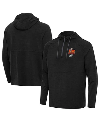 Antigua Men's Heather Black Philadelphia Eagles Super Bowl Lix Champions Spikes Quarter-Zip Hoodie