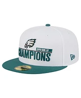 New Era Men's White/Midnight Green Philadelphia Eagles Super Bowl Lix Champions 59FIFTY Fitted Hat
