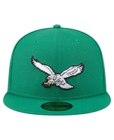 New Era Men's Kelly Green Philadelphia Eagles Super Bowl Lix Champions Historic Side Patch 59FIFTY Fitted Hat