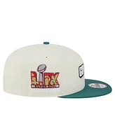 New Era Men's Cream/Midnight Green Philadelphia Eagles Super Bowl Lix Champions Side Patch Two Tone 9FIFTY Snapback Hat