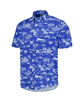 Reyn Spooner Men's Royal Seattle Seahawks Throwback Kekai Print Button-Up Shirt