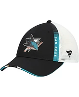 Fanatics Men's Black San Jose Sharks Authentic Pro Draft Adjustable Trucker Hat