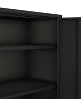 Manhattan Comfort 31.5" Steel Naomi Modern 3-Shelf Accent Cabinet