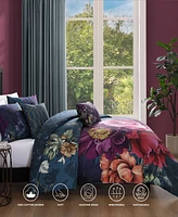 Bebejan Vibrant Flora Bedding 100% Cotton Sateen 5 Piece Queen Size Reversible Comforter Set