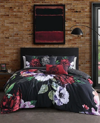 Bebejan Moody Painting Bedding 100% Cotton Sateen 5 Piece Queen Size Reversible Comforter Set