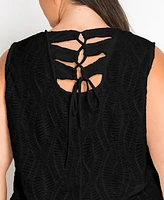 Coin 1804 Plus Spiral Wave Texture Strappy Back Tank Top