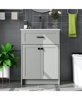 Slickblue Bathroom Vanity Unit with Basin and Double Doors for Compact Storage