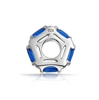 Bling Jewelry Geometric Baguette Cz Thin Spacer Bead Charm Cubic Zirconia .925 Sterling Silver Fits European Bracelet