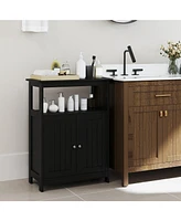Slickblue Bathroom Floor Cabinet Freestanding Storage Organizer with Open Compartment