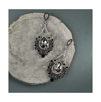 Sohi Women's Blue Dazzling Drop Earrings