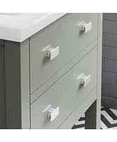 Viola 24 in. W x 18 in. D Bath Vanity in Glacial Green with Ceramic with Ceramics Vanity Top in White with White Basin