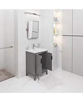 Elise 24.5 in. W x 18 In. D Bath Vanity in Cashmere Grey with Ceramics Vanity Top in White with White Basin